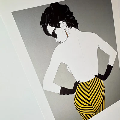 Guantes Falda Mujer Patrick Nagel Estampado De Colección Perspectiva Única Mano en Caderas Espalda Foto 1 de 4