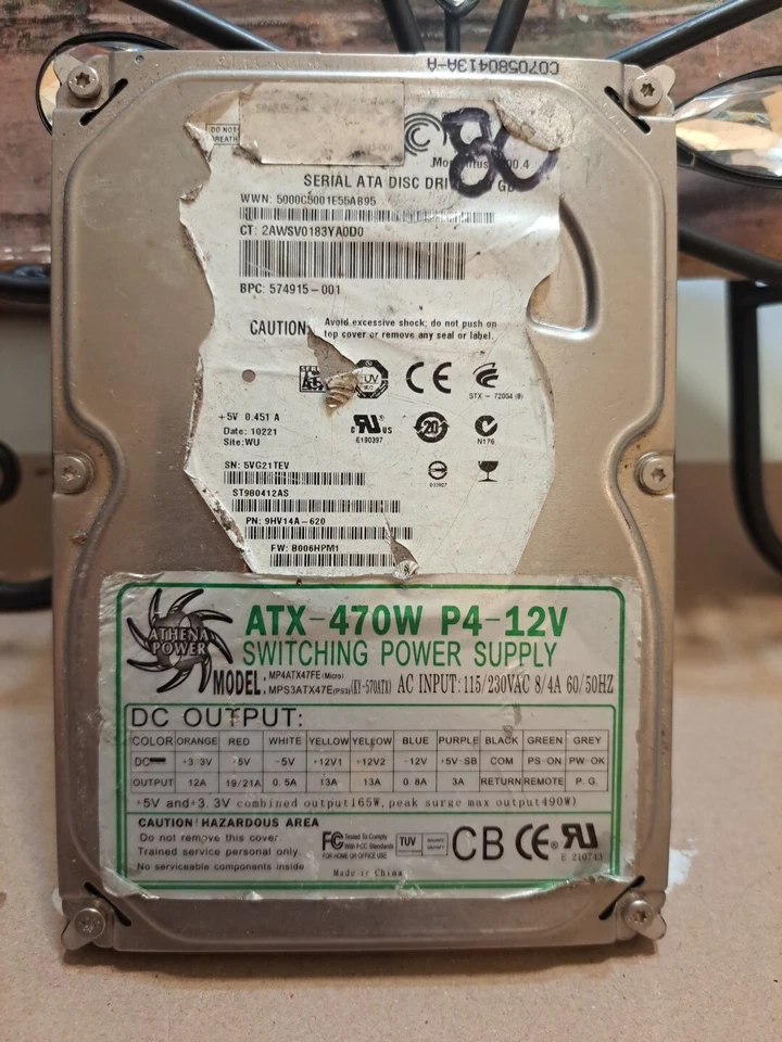 HP / Seagate ST980412AS 80Gb laptop SATA hard drive 574915-001 - Image 1 of 2