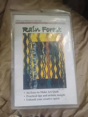 Rain Forest Quilt Pattern #03 Priscilla Bianchi Designs New Art Abstract - Image 1 of 2