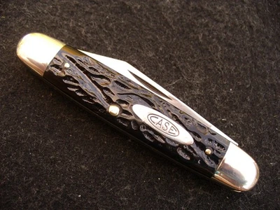 Vintage Case XX 62055 Cigar Jack Knife Rough Black Handles '40-64' Unused Exc - Image 1 of 4
