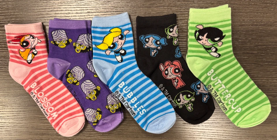 Совершенно новый - женщины - Powerpuff девочек - 5 пара четверть носки - Изображение 1 из 1