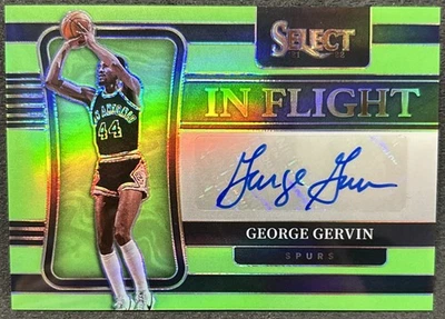 2021-22 Select NBA #IF-GGV George Gervin In Flight Signatures Lime Green /99 - Image 1 of 4