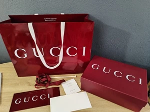 Gucci Burgundy Red Empty Gift Box, Bag, Ribbon, Receipt Holder - Picture 1 of 14