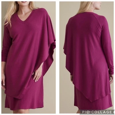Soft Surroundings Marla Dress Magenta Pink Knit Size Petite Medium  - Image 1 of 4