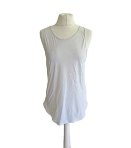 Lululemon White Racer Sculpt Lace Trim Vest Tank Top Gym Workout - US 8/UK 12 - Picture 1 of 11