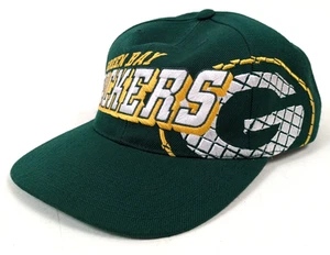 Vintage Green Bay Packers Hat Cap NFL Pro Line Sports Specialties 90s Grid Logo - Picture 1 of 7