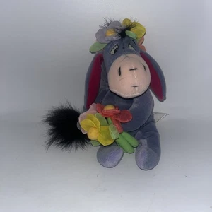 The Disney Store Sammlerstück Flower Power Eeyore mit Blumen Plüsch Beanie Spielzeug 8 Zoll - Bild 1 von 9