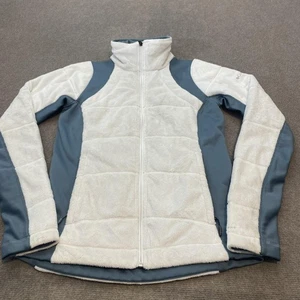 Chaqueta Columbia para mujer mediana blanca gris omnicalor polar cremallera completa forrada térmicamente - Imagen 1 de 11