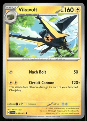 Vikavolt 056/162 Uncommon Normal NM Pokemon SV05: Temporal Forces - Image 1 of 2