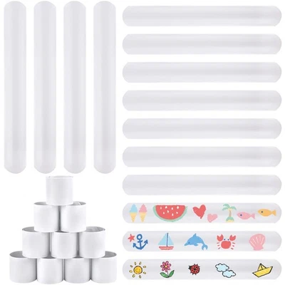 200 piezas hágalo usted mismo pulseras blancas a granel para niños fiesta favor, premios escolares, cr... Foto 1 de 4