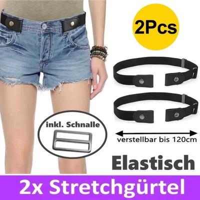 2 paquetes de cinturones invisibles elásticos sin hebillas para mujer para jeans sin problemas de abultamiento Foto 1 de 4