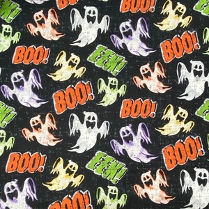 Halloween Boo Ghost David Textiles Sewing Quilting Cotton Fabric 1/2 Yard - Picture 1 of 2