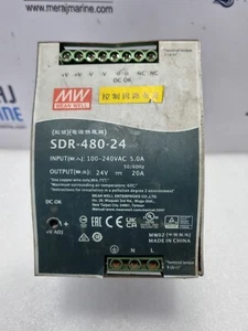 Mean Well SDR-480-24 Power Supply IN 100-240VAC 5.0A 50/60Hz OUT 24V 20A - Picture 1 of 6