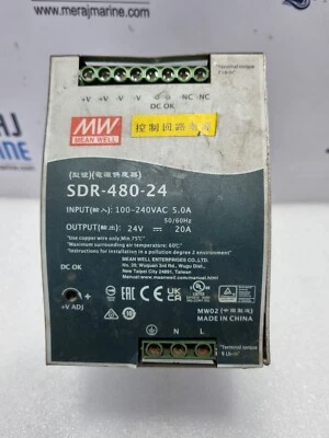 Mean Well SDR-480-24 Power Supply IN 100-240VAC 5.0A 50/60Hz OUT 24V 20A - Image 1 of 4