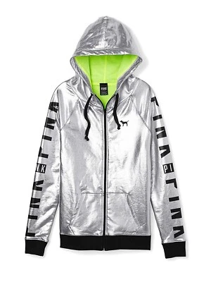 ¡NUEVO CON ETIQUETAS! Chaqueta con Capucha Metálica Victoria's Secret Rosa Desfile de Moda Talla S Foto 1 de 3