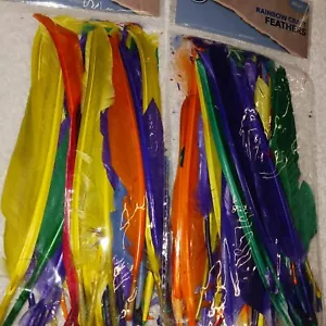 Craft Art Feathers. Rainbow Colors. 80 Total. 40 Per Bag. New - Picture 1 of 7