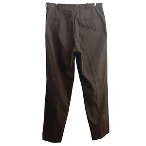 34x32 Vintage 1970's Men's Perm Press Brown Work Slacks/Pants Steel Zip Straight - Picture 1 of 5