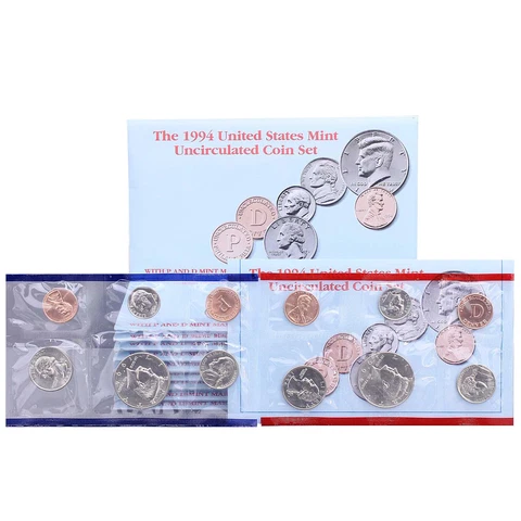1994 Mint Set 10 Pack Original Envelopes 100 US Coin Lot Cover