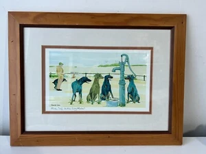 Sandra Coen signierter gerahmter Giclée-Druck - ''Ab zur Hundeausstellung'' Dobermann Hunde - Bild 1 von 12