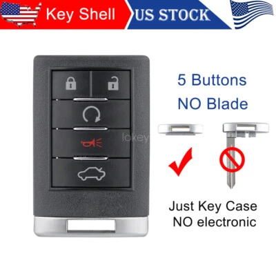 Para 2008 2009 2010 2011 2012 2013 Cadillac CTS 5 botones coche llavero carcasa remota Foto 1 de 4