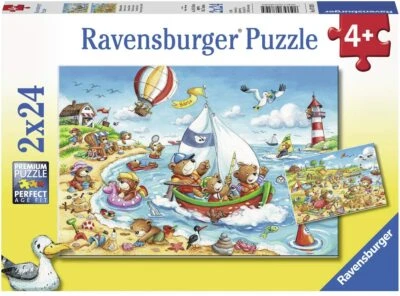 Ravensburger Seaside Holiday, Two Puzzles (24 pcs each), Ages 4+, 078295 New! - Image 1 of 4