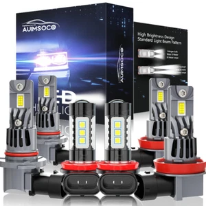 LED Headlight Hi/Low + Fog Light Bulbs White Kit For 2020 Jeep compass latitude - Picture 1 of 15