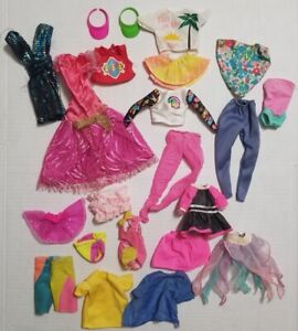 Vintage Barbie Doll Clothes Lot 80's 90's Neon Skirt Top Stacie Clone 22 Pieces