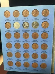 Lincoln Wheat Penny Cent Sammlung Whitman Album 1941 - 1963 P D S Set - Bild 1 von 3
