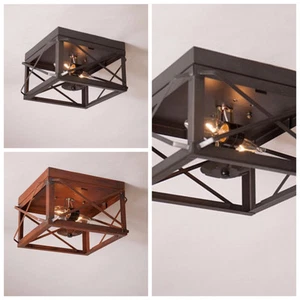 Double Ceiling Light With Folded Bars, No Glass, in 3 Colors. Country Lighting - Picture 1 of 4