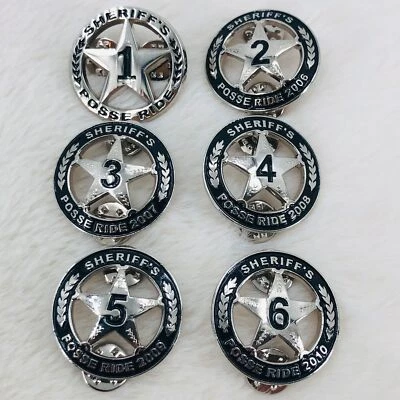 2005 - 2010 Sheriff's Posse Ride Souvenir Member Pin Badge Lot of 6 - Minnesota? - Image 1 of 3