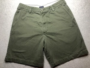 IZOD Men’s Chino Shorts Flat Front Preppy Casual Cotton Outdoors Green Size 33 - Picture 1 of 9