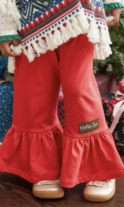 Matilda Jane Girls Cheerful Elf Big Ruffles Size 6 Pants Red Ruffle - Picture 1 of 4