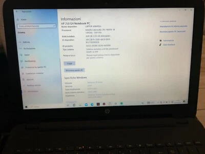 NOTEBOOK HP 250 G4 INTEL CELERON  N3050 4GB RAM 500GB, nero - Immagine 1 di 3