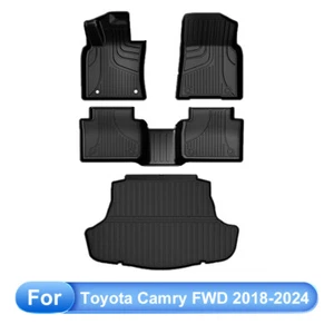 For Toyota Camry FWD 2018-2024 Car All Weather Floor Mats Trunk Mat Cargo Liner - Picture 1 of 9