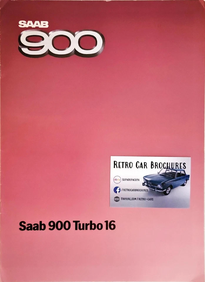SAAB 900 Turbo 16 Brochure 1984 - Image 1 of 1