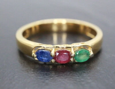 GOLDJUNGE69 * HARRY IVENS IV EDELSTEIN RING (20) RUBIN,SAPHIR,SMARAGD 925er SILB - Bild 1 von 4