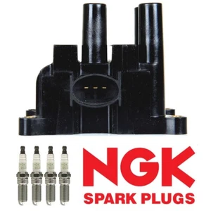 Ignition Coil + 4x NGK Platinum Spark Plug For 99-04 Mercury Tracer 2.0L FD497 - Picture 1 of 4