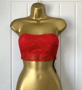 H&M Red Lace Bralette with Removable Pads UK10 NEW - Picture 1 of 7
