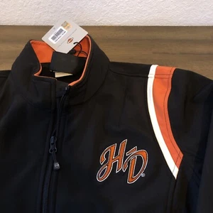 Harley-Davidson Soft Shell Full Zip Jacket Womens XL Black Orange “New W/ Tags” - Picture 1 of 7