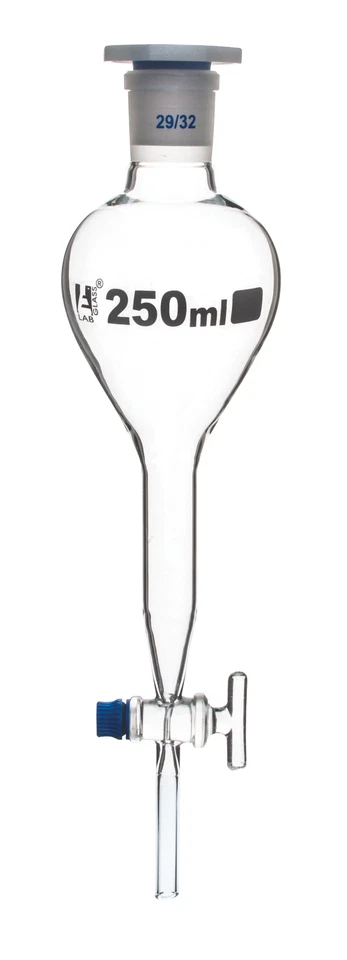 Eisco 250ml Gilson Separatory Funnel, Glass Stopcock, 29/32 Socket, Borosilicate - Image 1 of 1