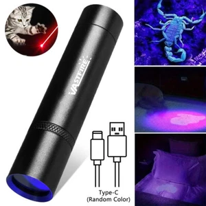 Neu 365nm UV Licht Schwarzlicht LED Taschenlampe Stift Light Lampe USB Akku DE - Bild 1 von 19