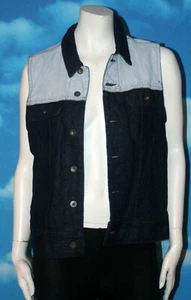 rag & bone / Jean The Boyfriend Colorblock Womens Denim Vest Jean XS Made in USA - Picture 1 of 12