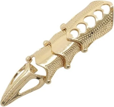 Punk Full Finger Armor Rings Knuckle Joint Double Loop Full Ring Party Gifts - Image 1 of 4
