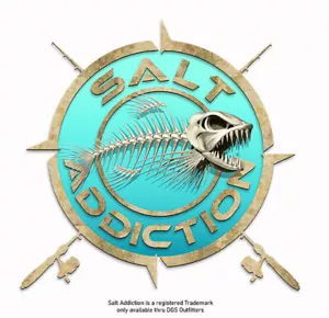 Performance fishing t shirt Salt Addiction long sleeve apparel saltwater uv 50+ - Picture 1 of 7