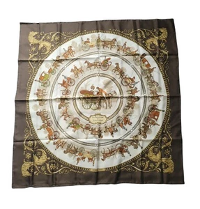 Vintage Hermes La Promenade De Longchamps Silk Scarf Edwardian Made in France - Picture 1 of 8