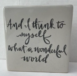 Bud Vase,  "And I Think To Myself,  What A Wonderful World",   Written Sentiment - Picture 1 of 5
