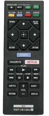 MARKENLOS Mando a distancia de reemplazo RMT-VB100U f??1r Reproductor BluRay Sony BDP-S5500 BDP-S6500