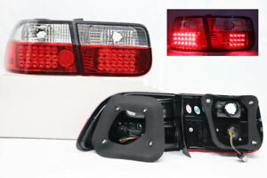 Fit 1996 1997 1998 ~2000 Honda Civic Coupe 2DR Crystal LED Rear Tail Lamp Light 