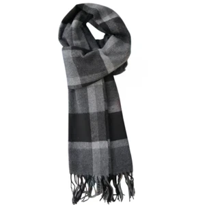 Men's Multicoloured Striped Checkered Winter Scarf - Picture 1 of 3