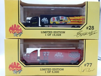 DOS 1:87TH Racing Champions Transporter MAC TOOLS RACING #77 & #28 - RTC1588 Foto 1 de 4